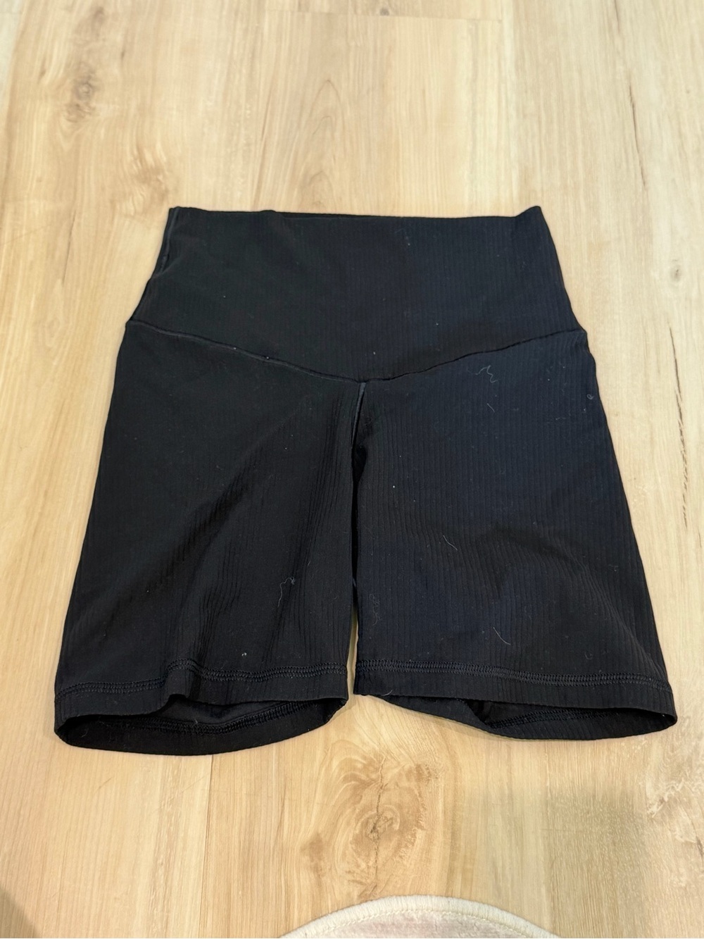 Black High-Waist Ribbed Women’s Bike Shorts